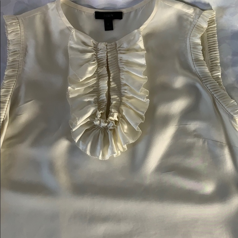 J Crew ruffle bib blouse